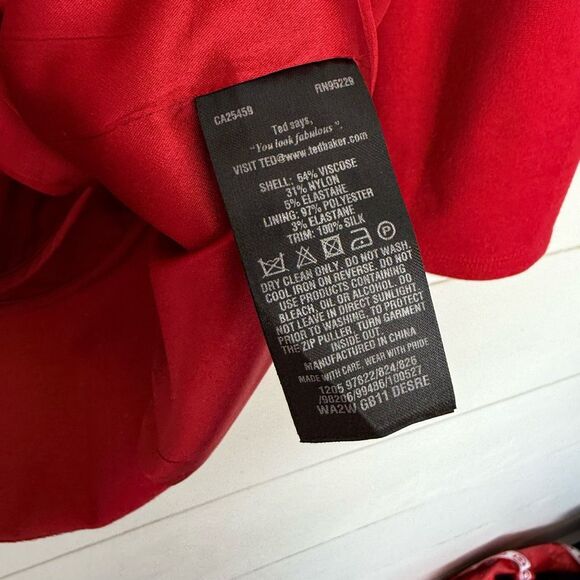 Ted Baker Women’s 3 Red Tricot Dress - Picture 4 of 6